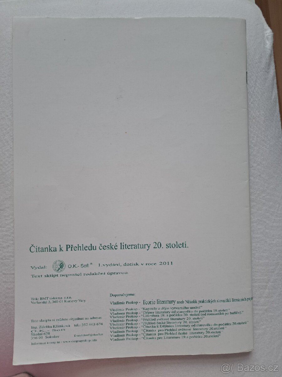 Čítanka k přehledu české literatury 20.století - 2