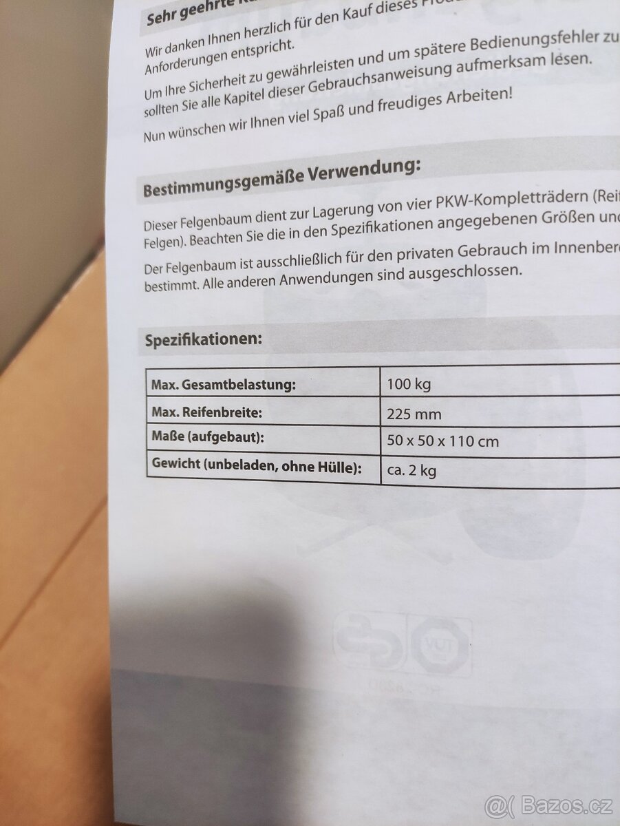 Stojan na pneumatiky - 2