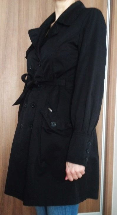 Černý trenčkot dámský Timeout - vel. 38 - 2