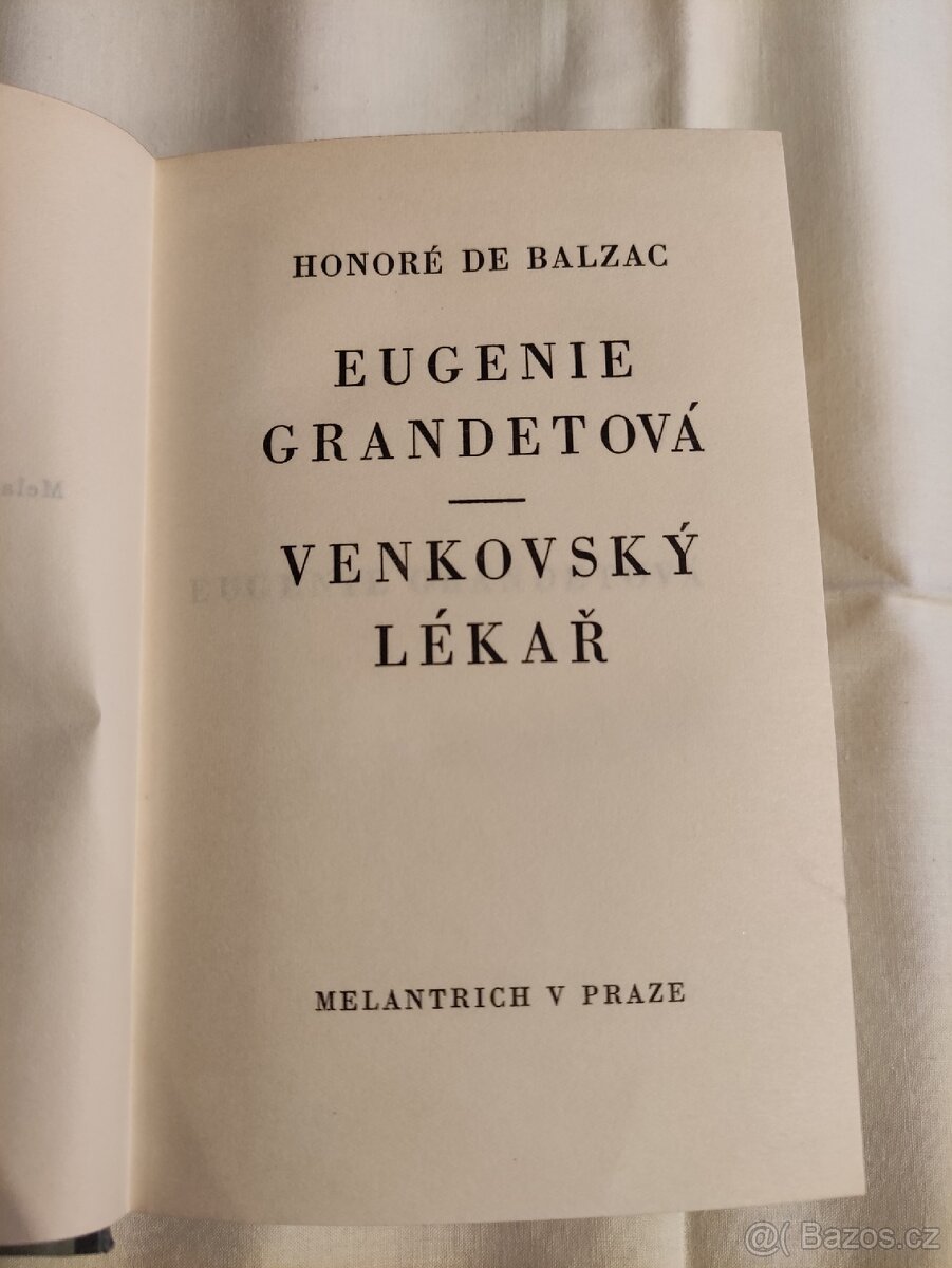 VENKOVSKÝ LÉKAŘ - Honoré De Balzac - 2
