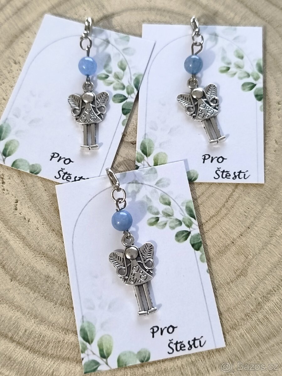 Přívěsek - Andělka s modrým křemenem - 2