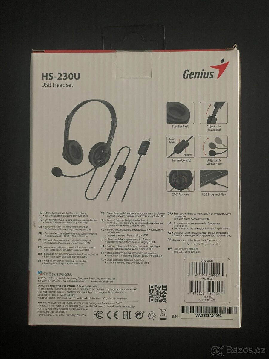 Headset Genius HS-230U - 2