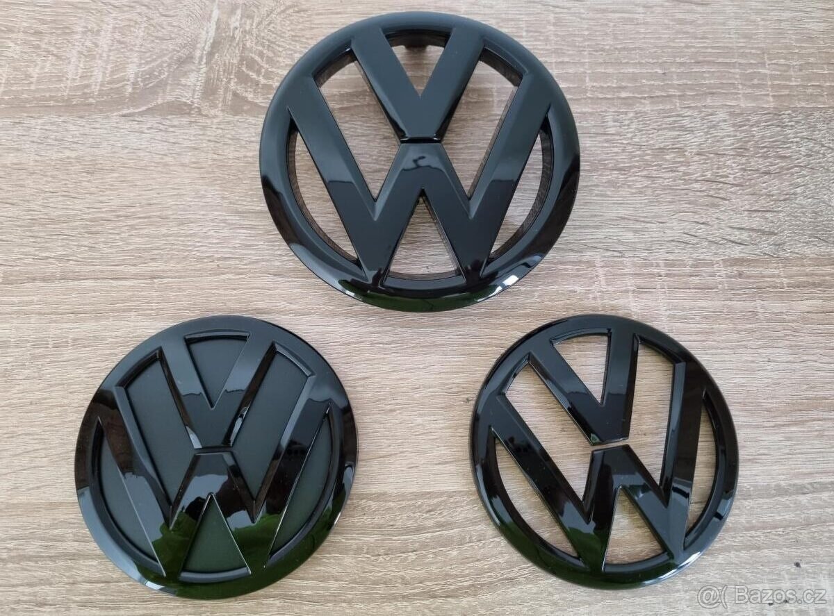 Logo znak VOLKSWAGEN cierne leskle / cervene - 2