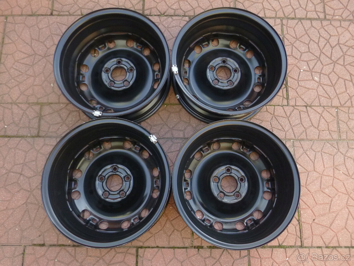 Plechové disky kola - originál Škoda VW 5x100 6Jx15 ET38 - 2