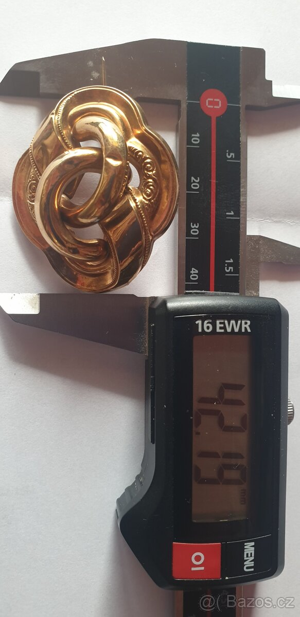Starožitná zlatá brož, 5g, ryzost 500/1000, rok cca 1900 - 2