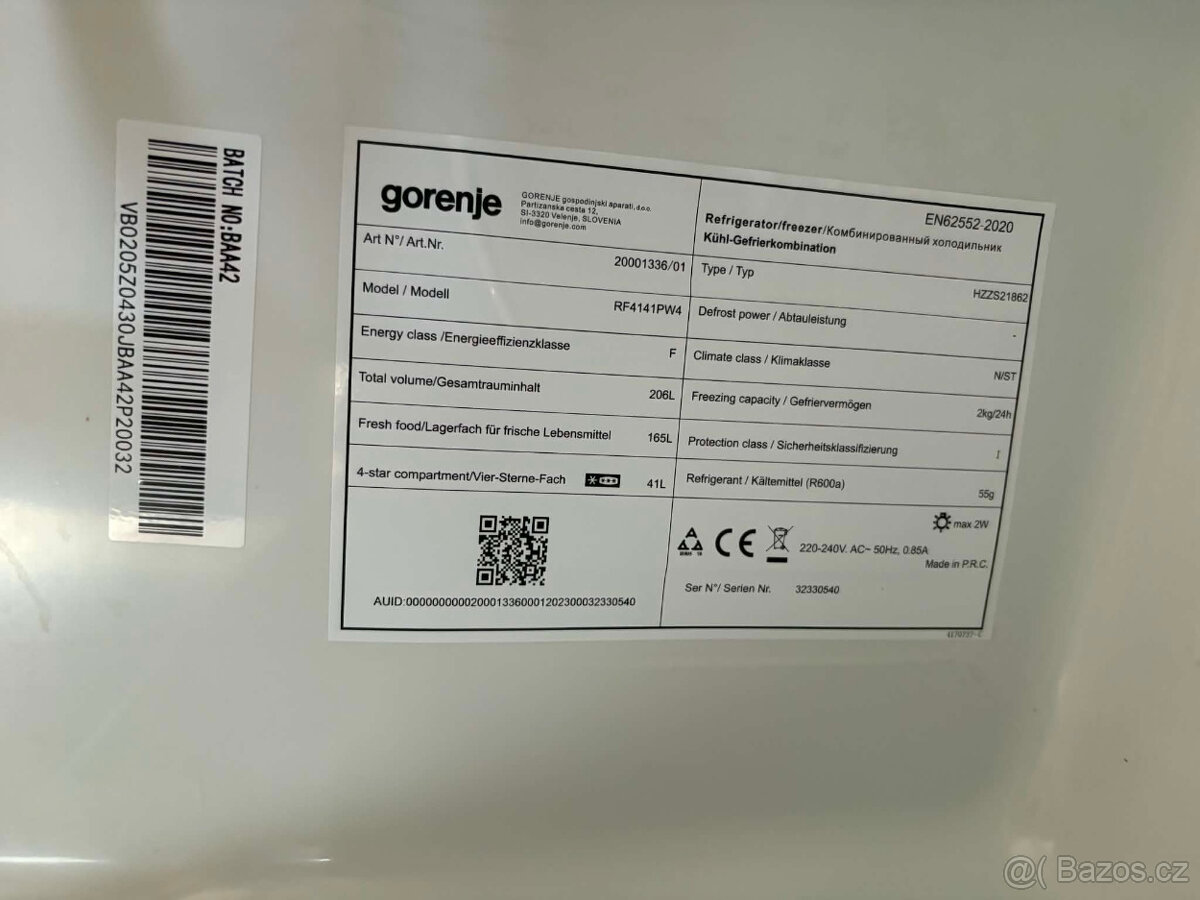Lednička s mrazíkem Gorenje rf4141pw4 - 2
