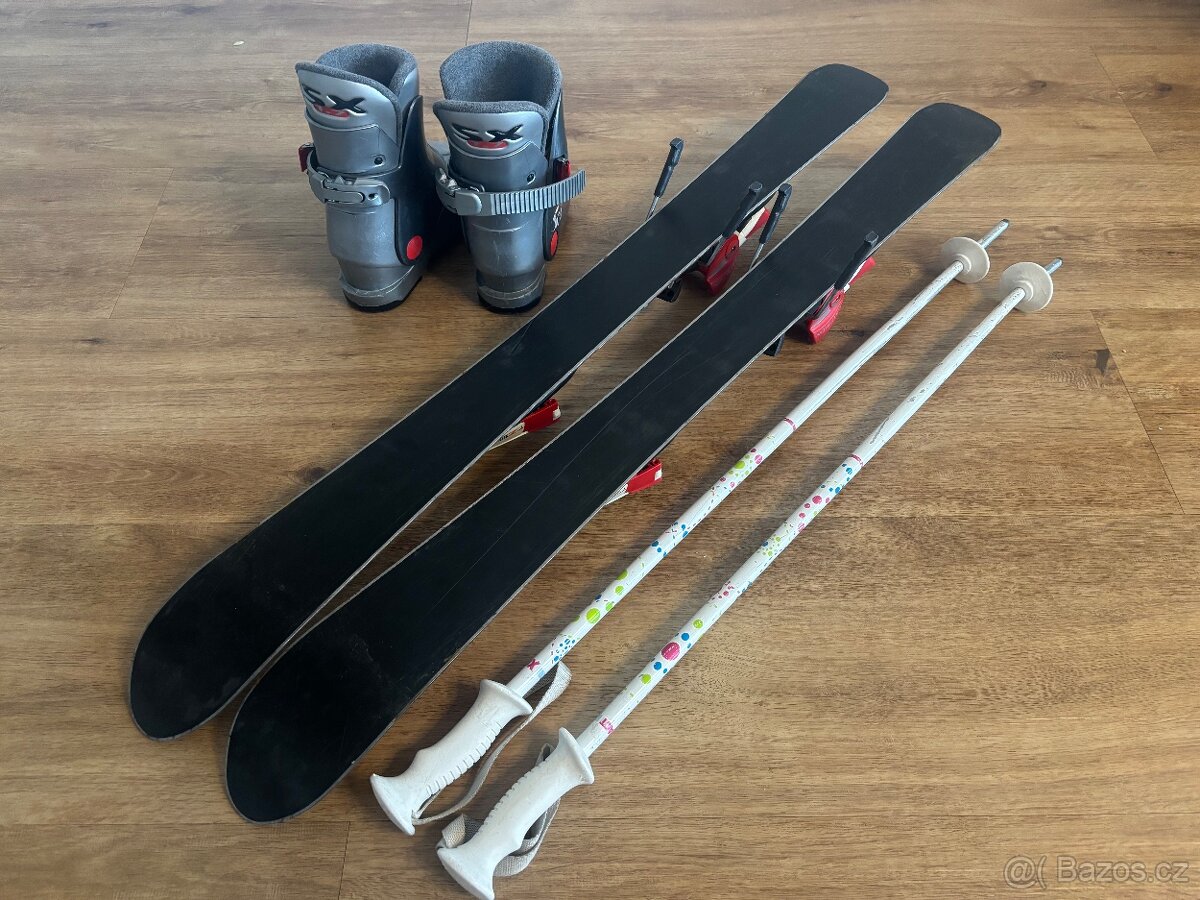 Dětské lyže 90 cm s vázáním a lyžáky - 2