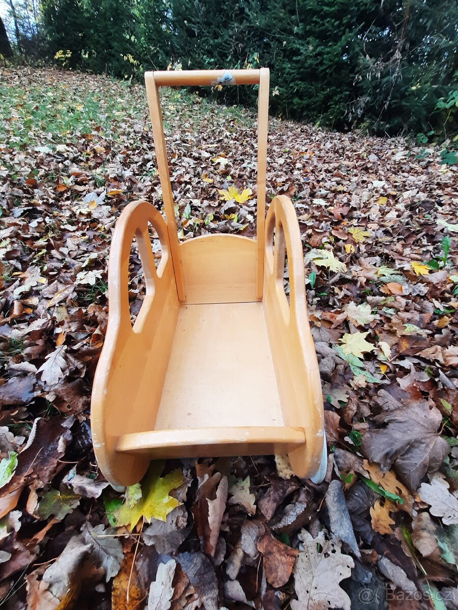 Dětský vozik'auticko'drevene - 2