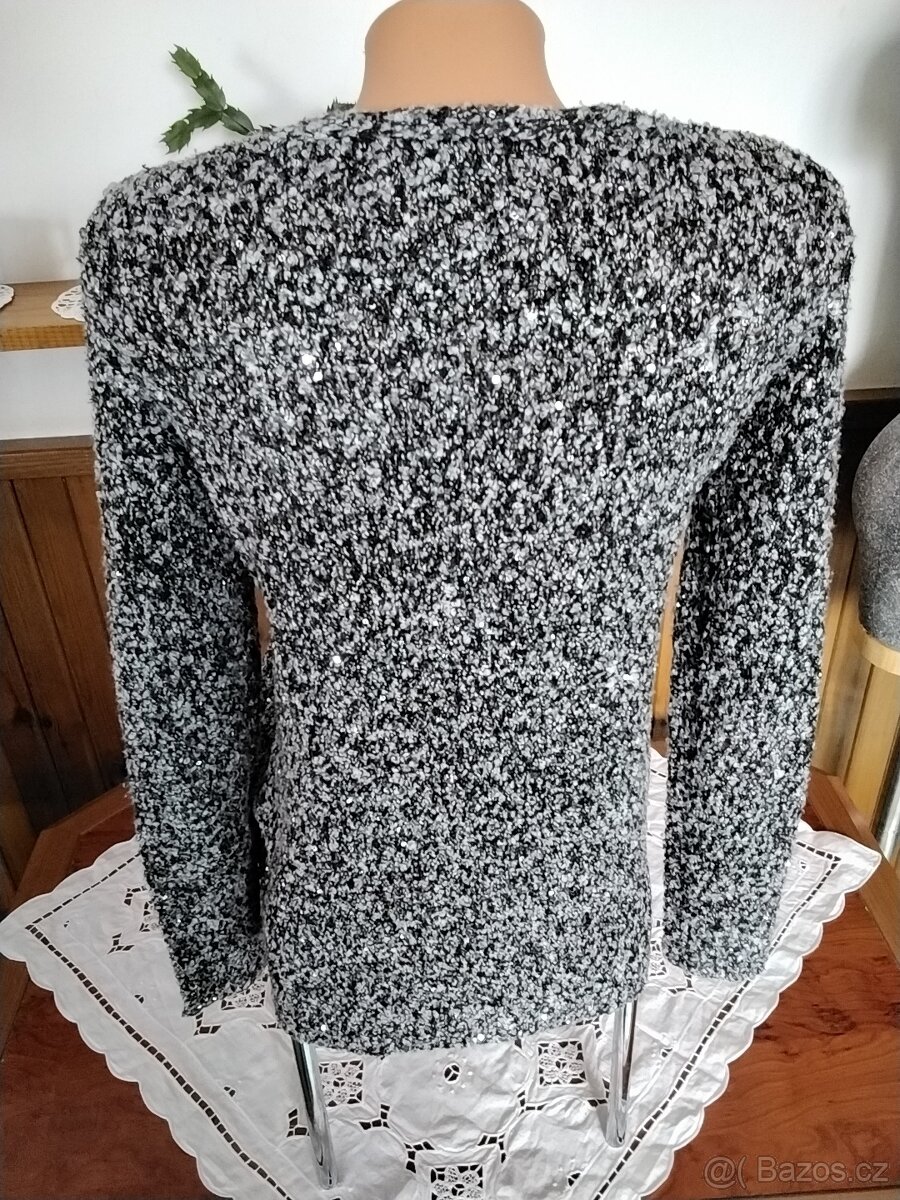 Černobílý kardigan - 2