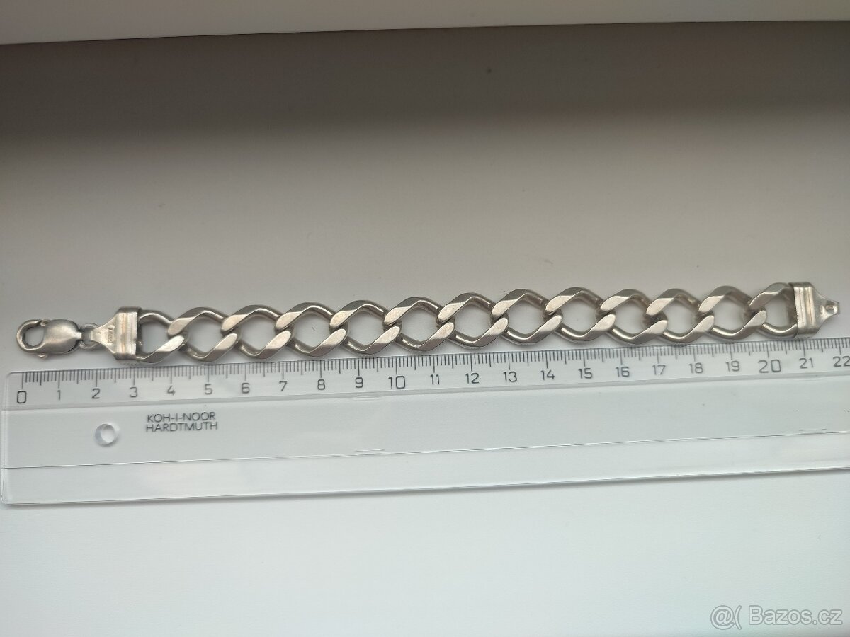 Masivní pánský stříbrný náramek - 2