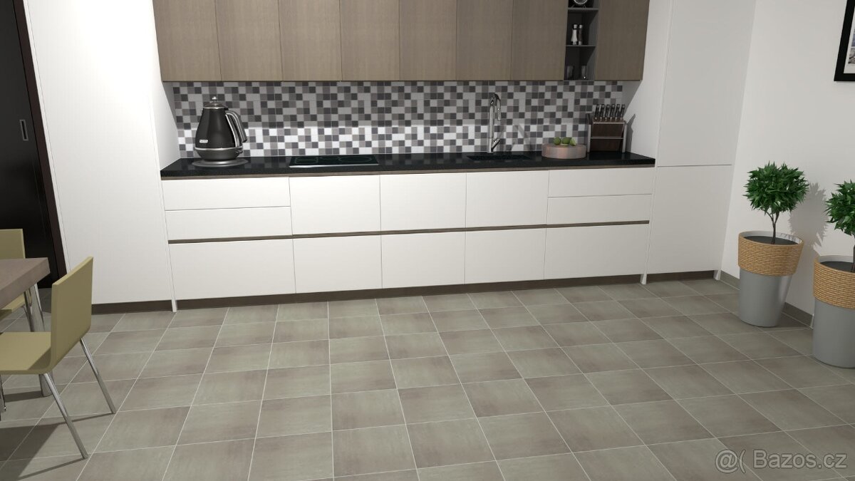 Bílošedá mozaika 20x40 cm matný - 2