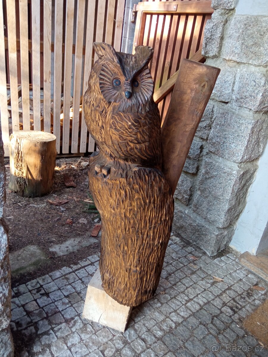 Dřevěná socha - sovička - 2