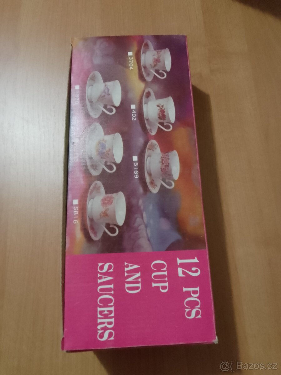 Sada šálků s podšálky - nové v krabici - 2