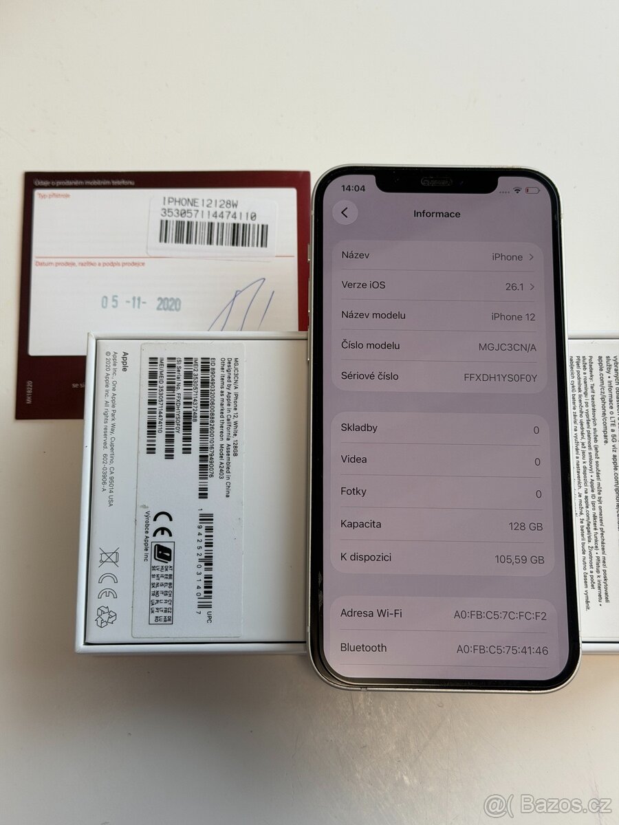 Apple iPhone 12 128 GB, White, CZ, super stav - 2