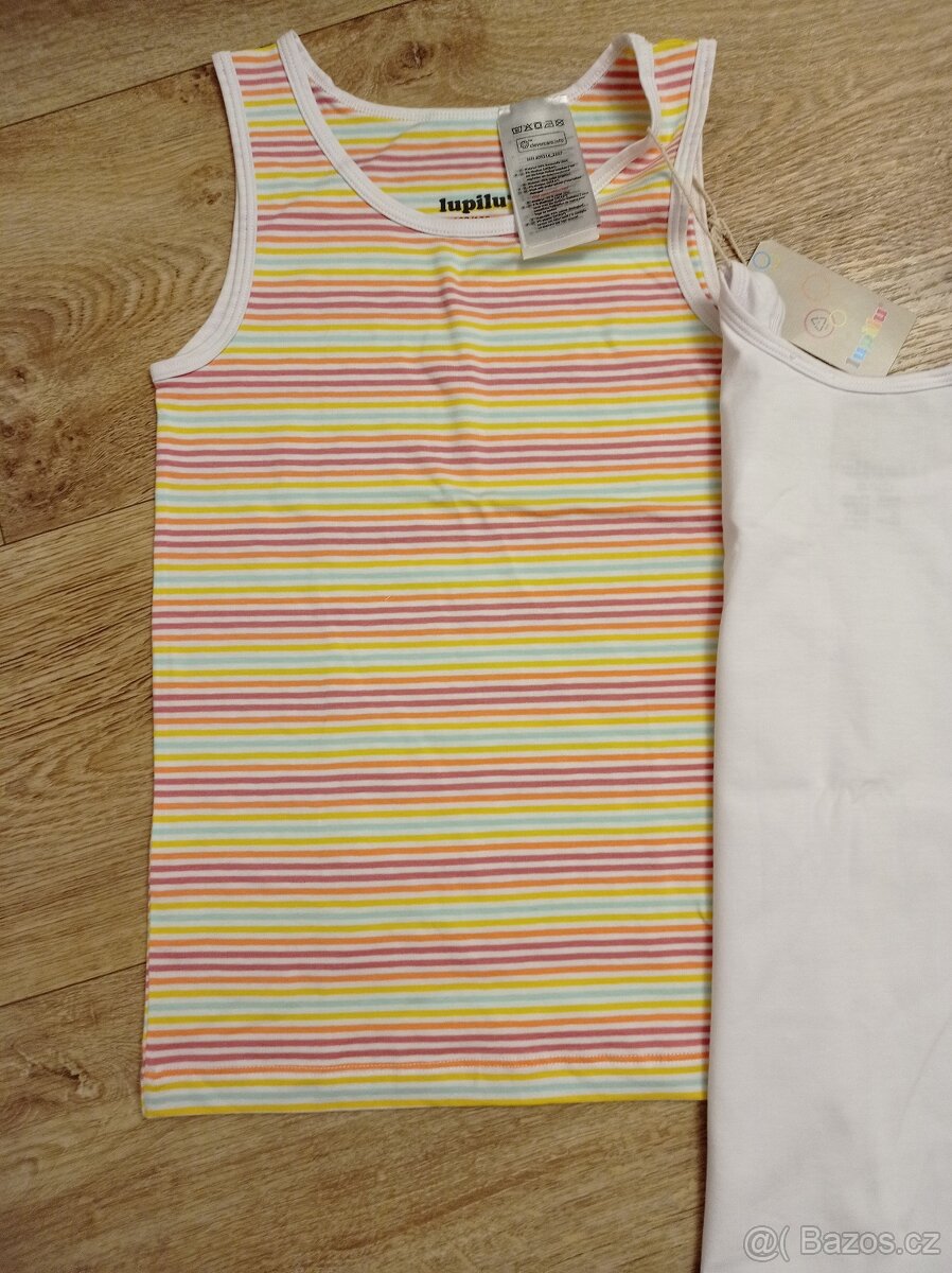 NOVÁ Dívčí tílka/košilky, vel. 122/128 - 2