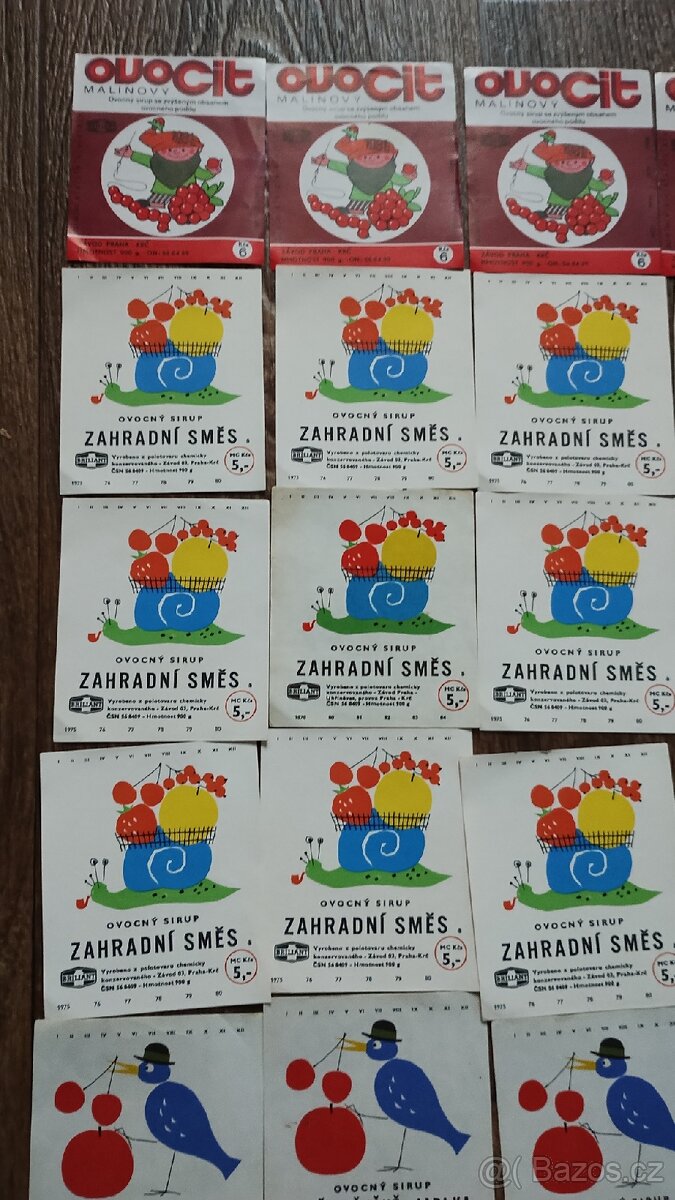 Etikety od sirupů - 2