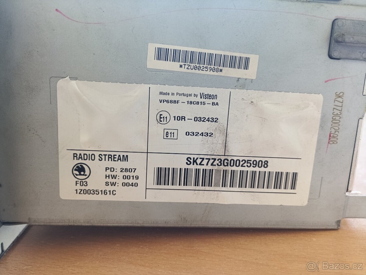 Origální autorádio ŠKODA STREAM - 2