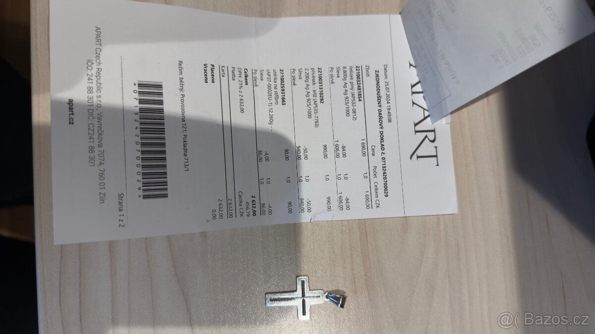 Přívěšek kříž Ag - 2