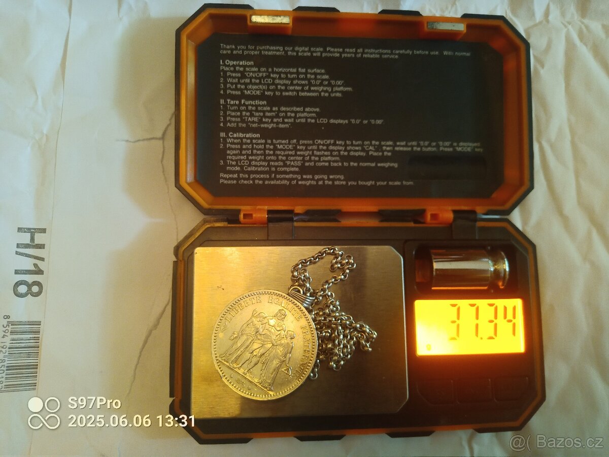 5 frank přívěsek - 2