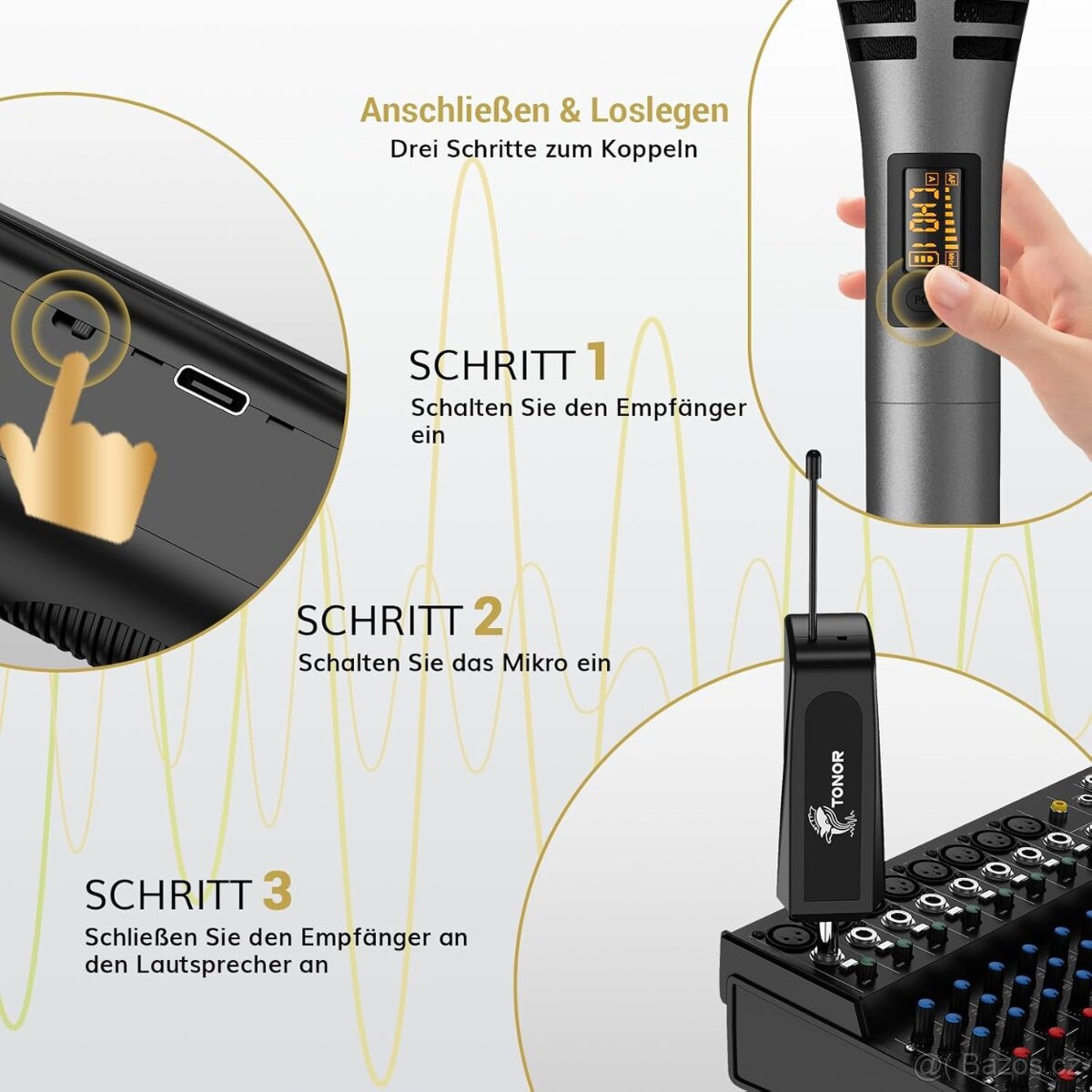 🎤 Bezdrátové karaoke mikrofony TONOR TW320 –rozbalené - 2