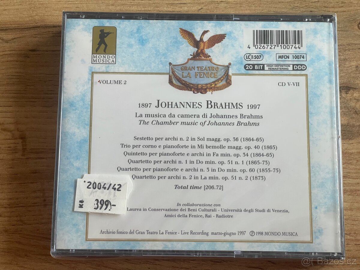 CD Brahms – The Chamber Music Vol. 2 (3CD, I Cameristi) - 2