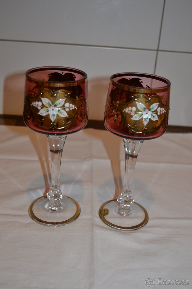 KRÁSNÉ VYSOKÉ SKLENIČKY - Novoborské sklo - 2