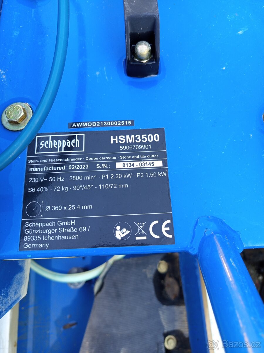SCHEPPACH HSM 3500 - řezačka na dlažbu a kámen - 2