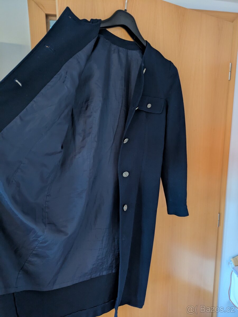 Letní tmavě modrý dámský kabát - 2