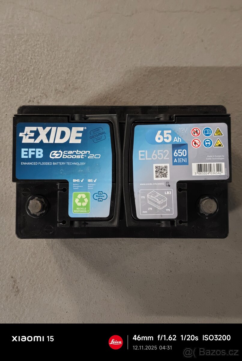 AUTOBATERIE EXIDE 65Ah 650A EFB - 2
