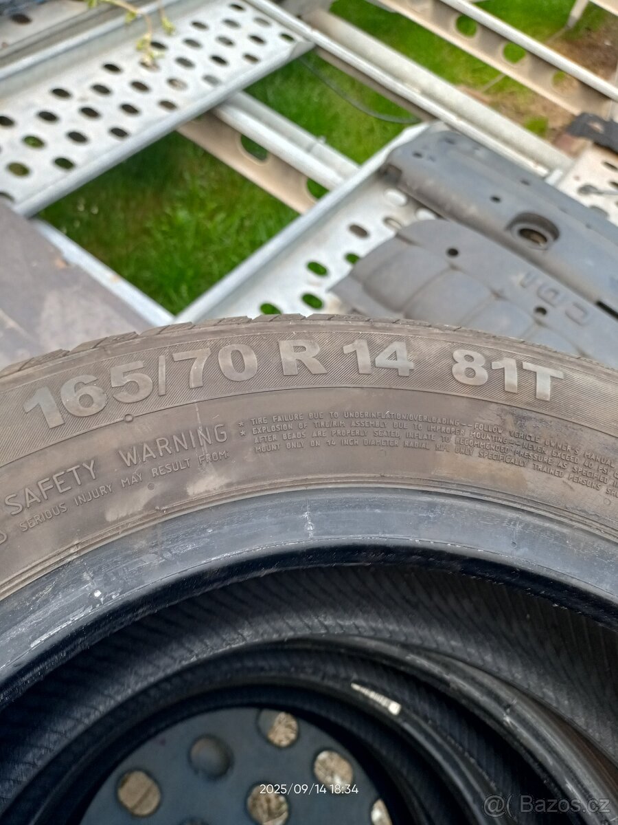 4 kusy letních 165/70R14 81T Continental - 2