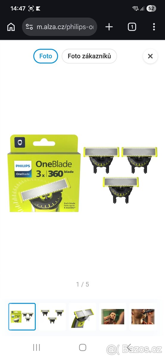 Philips OneBlade Pro360, QP6552/30 + 3 x břity - 2