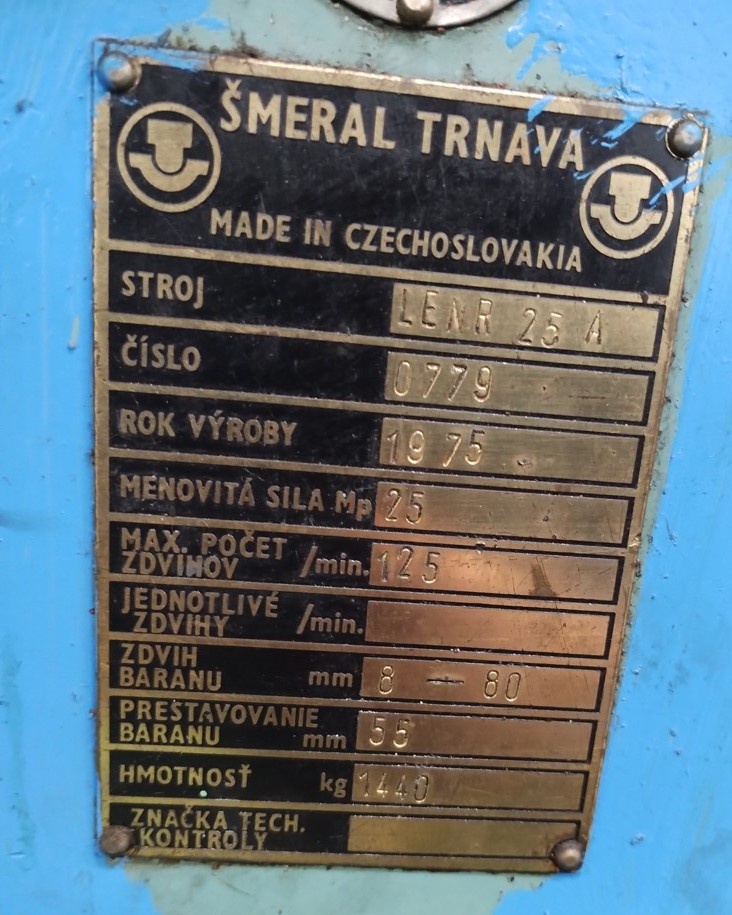 Excentrický lis LENR 25 A - 2