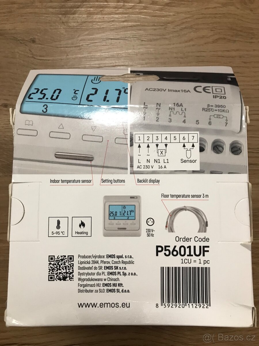 Podlahový programovatelný termostat EMOS P5601UF - 2