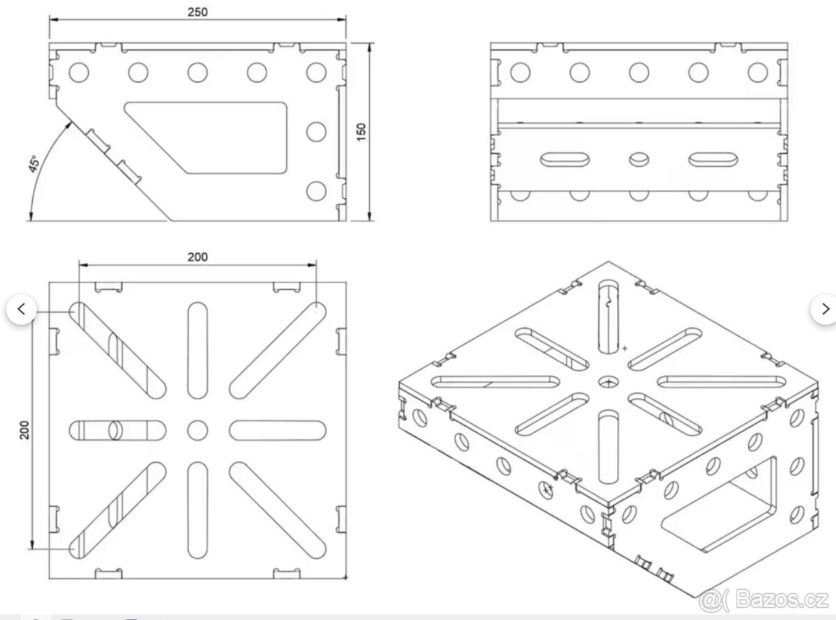 Úhelník podpora pro svařovací stůl - 2