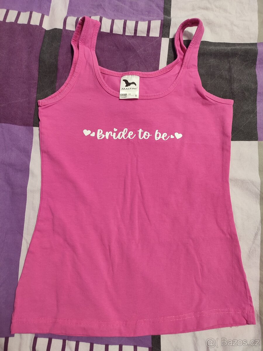 Dámské růžové tílko s nápisem Bride to be - 2