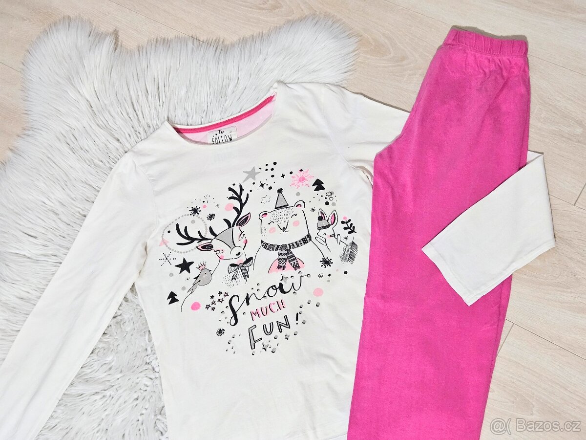 dívčí pyžamo zimním motivem 11-12 let - 2
