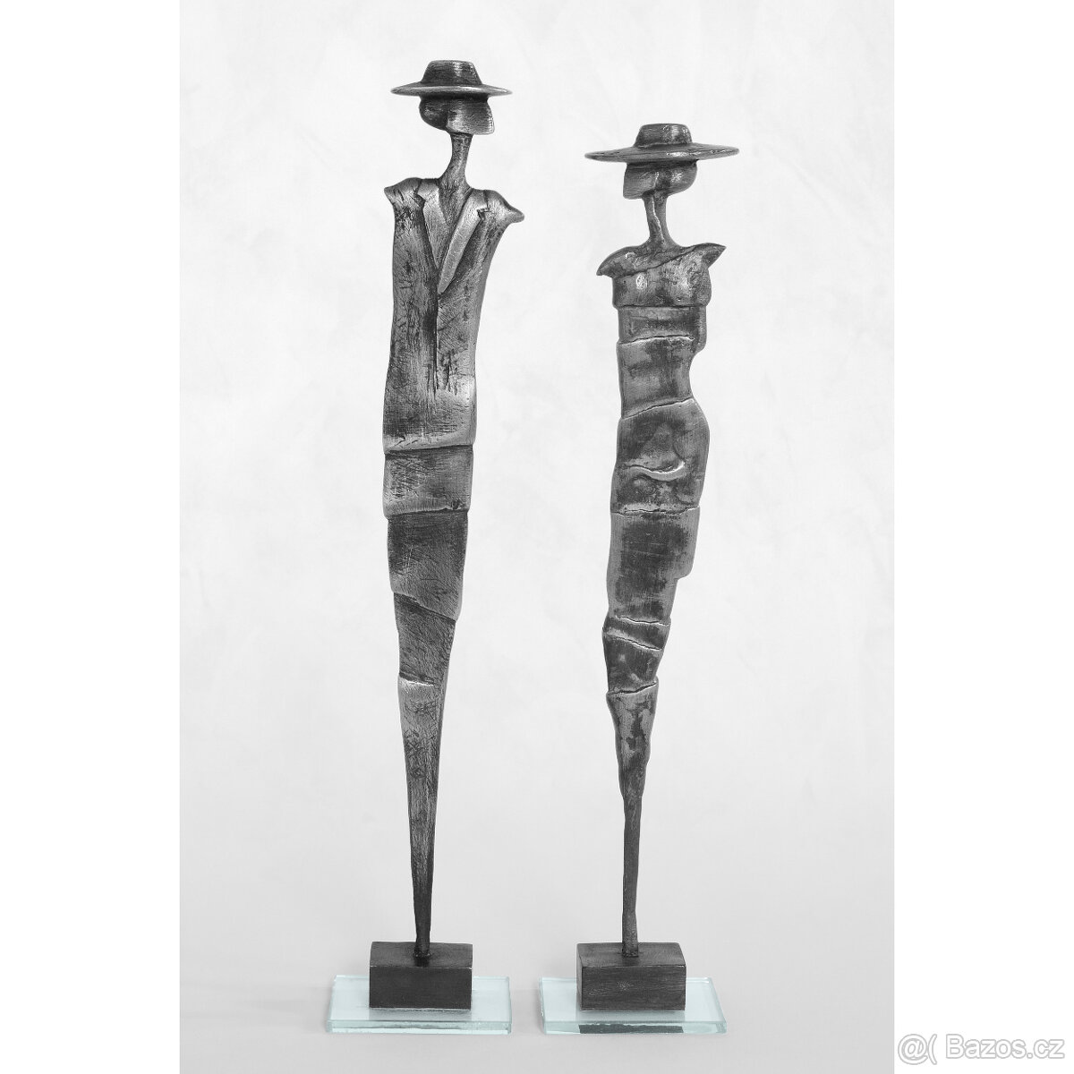 Socha sochy svatební dar svatba - Elegán a Dívka s kloboukem - 2