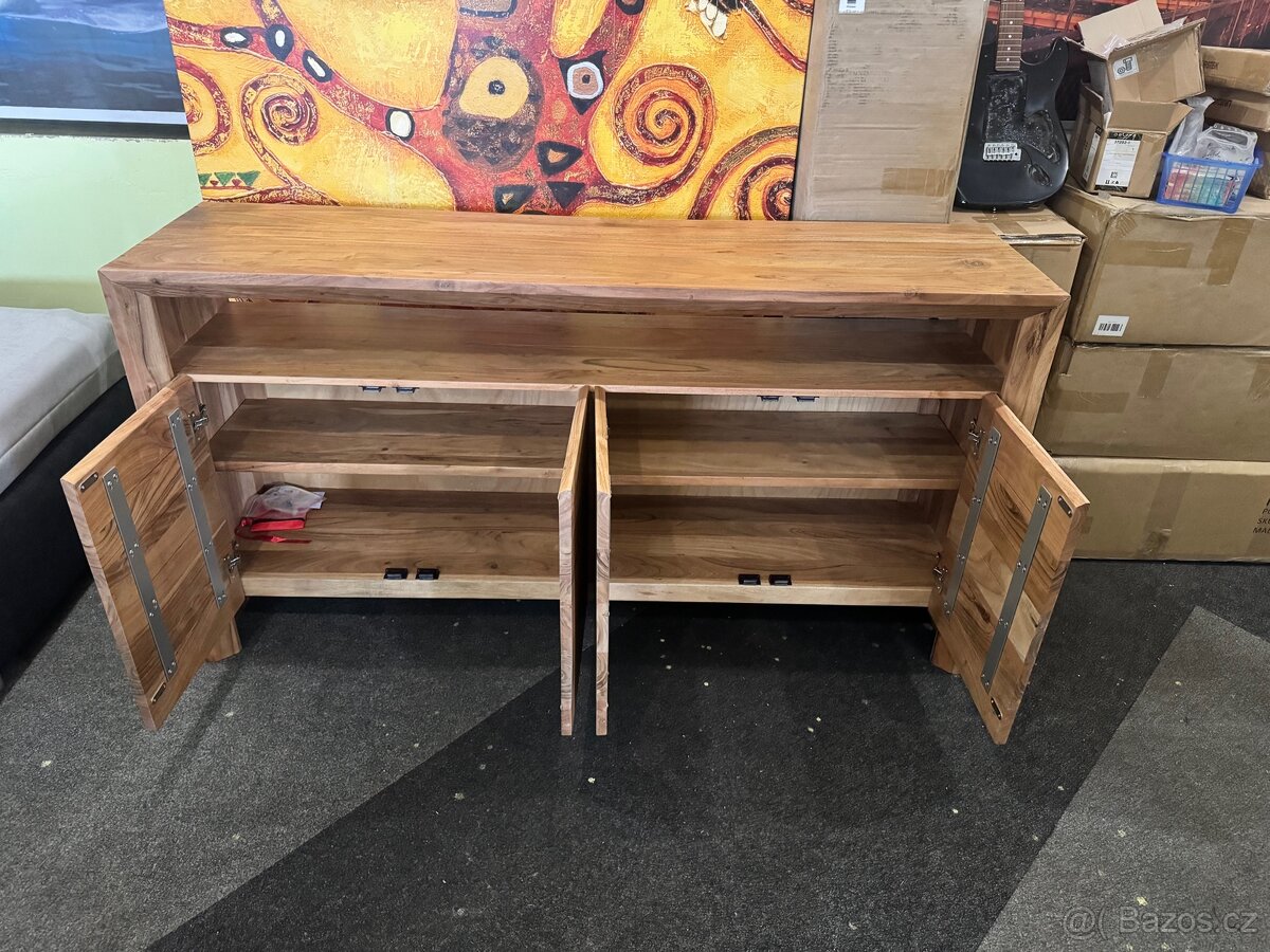 Krásná NOVÁ vysoká Komoda Assuan 173 cm dřevo Akát - 2