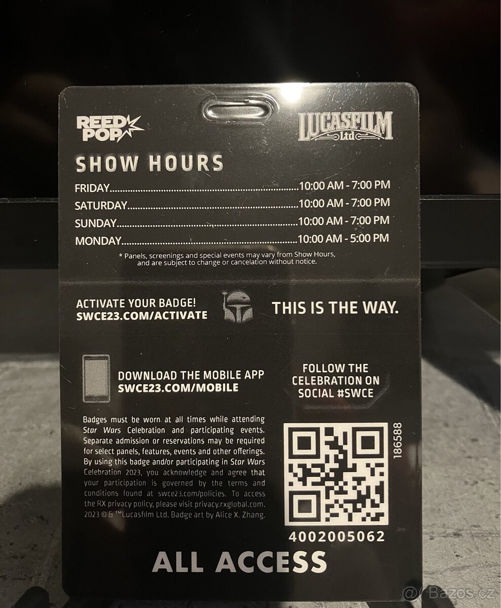 Star Wars Celebration průkaz - All Access - 2