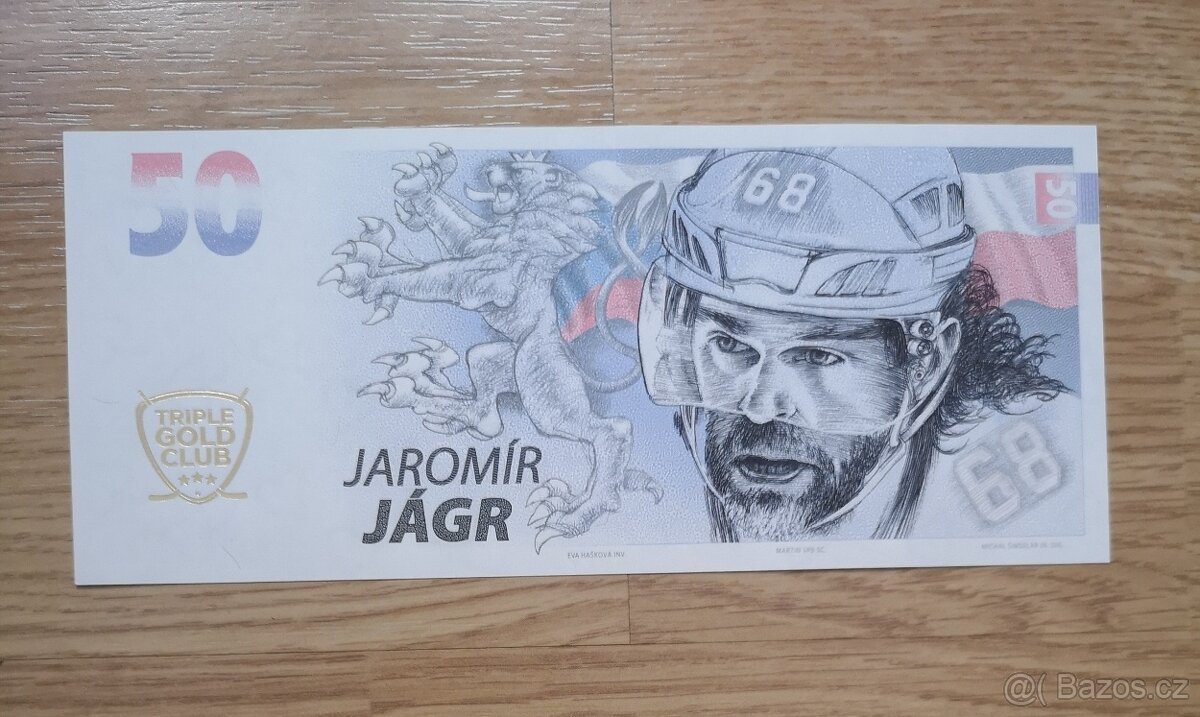 Jaromír JÁGR Pamětní BANKOVKA 50 let, VZÁCNÁ SÉRIE 01 - 2