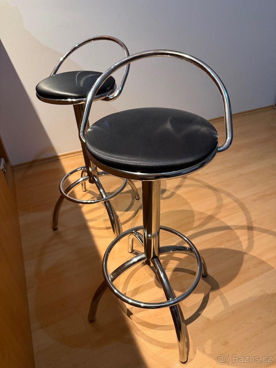 2 kovové barové židle - 2