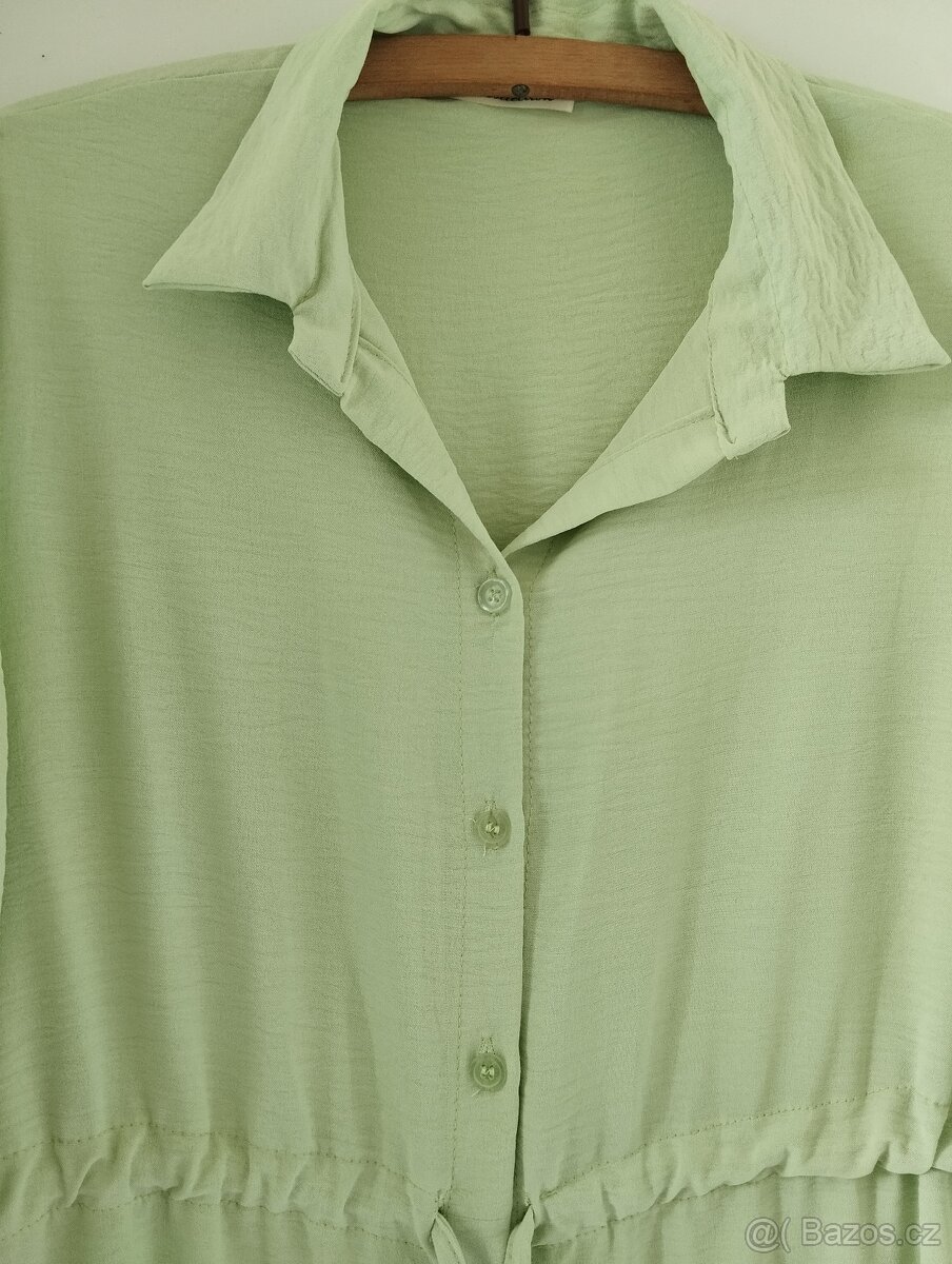 Košilové zelinkave šaty v.M/L - 2