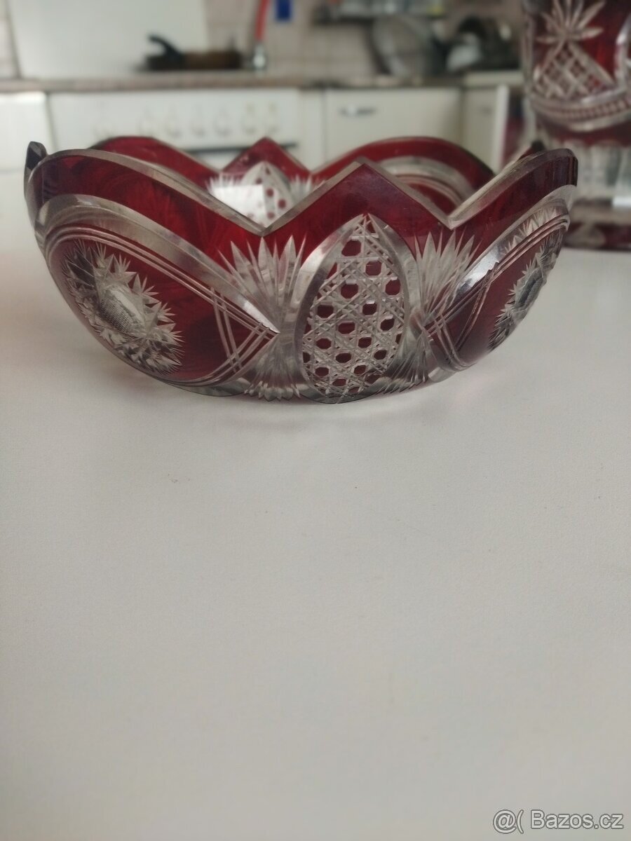 2 ks broušená mísa - 2