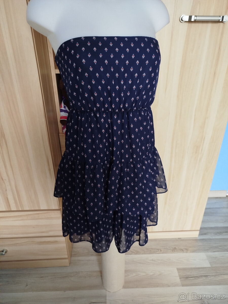 tmavě modré vzorované šaty, zn.Clockhouse - 2