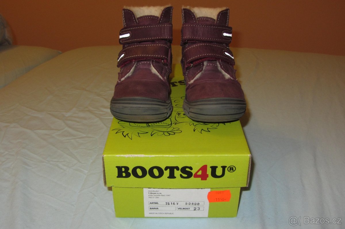 Dětská kotníčková zimní obuv T516V - bordo - BOOTS4U - 2
