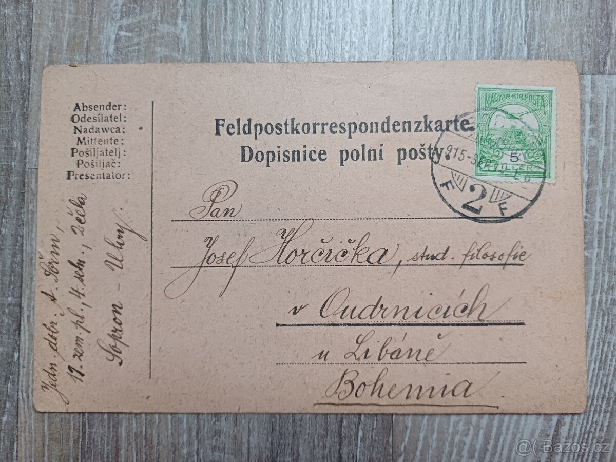 Staré feldpost korespondenční vojenské lístky - 2