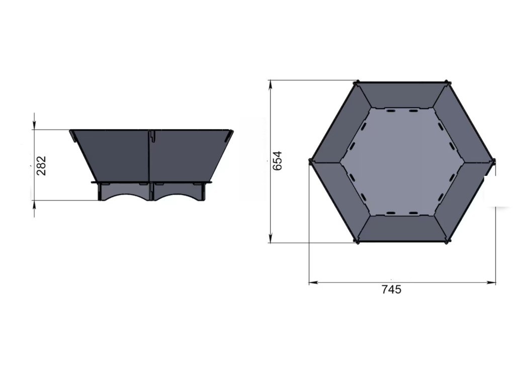 Skládací zahradní ohniště Hexagon - 2