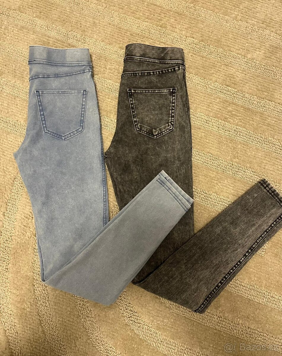 2x riflové dívčí legíny vel.164 - 2