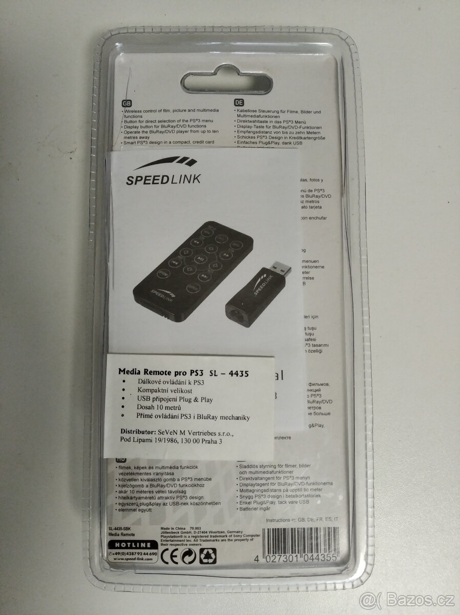 PS3 Dálkový Ovladač Speedlink SL-4435 - Nový - 2