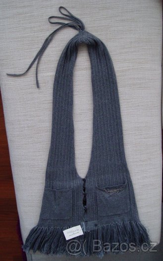 Nová extravagantní vesta zn. Guess barva šedá, šaty vel. M - 2